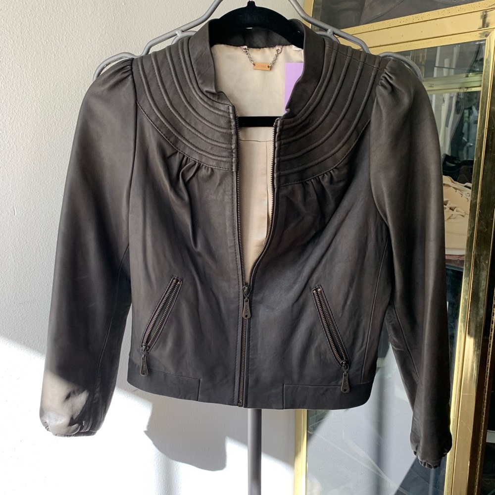 Doma Gray Leather Jacket - image 2